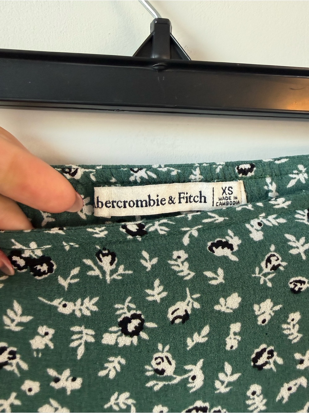 Abercrombie & Fitch Ditsy Floral Mini Skirt Green XS Cottagecore - Picture 2 of 6